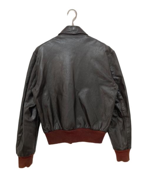Eddie Bauer（エディーバウアー）Eddie Bauer (エディーバウアー) 80年代 A-2 レザーフライトジャケット USA製 黒タグ ブラック サイズ:40の古着・服飾アイテム