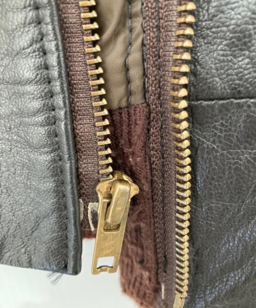 Eddie Bauer（エディーバウアー）Eddie Bauer (エディーバウアー) 80年代 A-2 レザーフライトジャケット USA製 黒タグ ブラック サイズ:40の古着・服飾アイテム