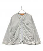 studio sevenスタジオセブン）の古着「Padded Zip V-neck Coverall」｜グレー