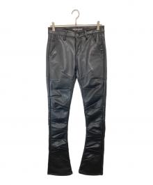 VALABASAS（バラバサス）の古着「レザーフレアパンツ」｜ブラック