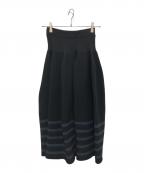 CFCLシーエフシーエル）の古着「POTTERY SKIRT / ボーダー ニットスカート　CF007KG091」｜ブラック