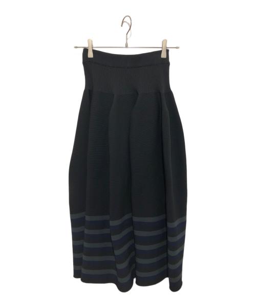 CFCL（シーエフシーエル）CFCL (シーエフシーエル) POTTERY SKIRT / ボーダー ニットスカート　CF007KG091 ブラックの古着・服飾アイテム
