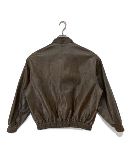 INSCRIRE（アンスクリア）INSCRIRE (アンスクリア) 24AW FAKE LEATHER THREE POCKET BLOUSON（フェイクレザー スリーポケットブルゾン）　I24AW-BZ71A ブラウン サイズ:2の古着・服飾アイテム