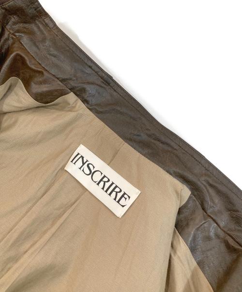 INSCRIRE（アンスクリア）INSCRIRE (アンスクリア) 24AW FAKE LEATHER THREE POCKET BLOUSON（フェイクレザー スリーポケットブルゾン）　I24AW-BZ71A ブラウン サイズ:2の古着・服飾アイテム