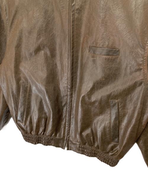 INSCRIRE（アンスクリア）INSCRIRE (アンスクリア) 24AW FAKE LEATHER THREE POCKET BLOUSON（フェイクレザー スリーポケットブルゾン）　I24AW-BZ71A ブラウン サイズ:2の古着・服飾アイテム