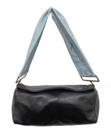 PRADA（プラダ）の古着「Leather Rectangle Bag(レザーバッグ) 01SS」｜ブラック×ブルー