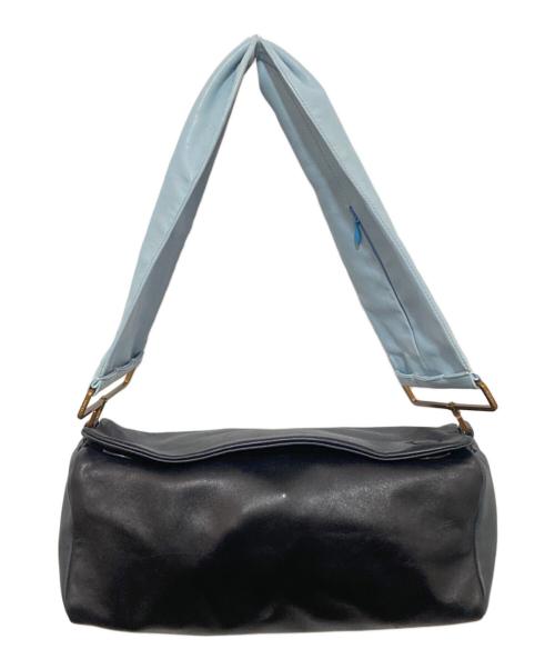 PRADA（プラダ）PRADA (プラダ) Leather Rectangle Bag(レザーバッグ) 01SS ブラック×ブルーの古着・服飾アイテム