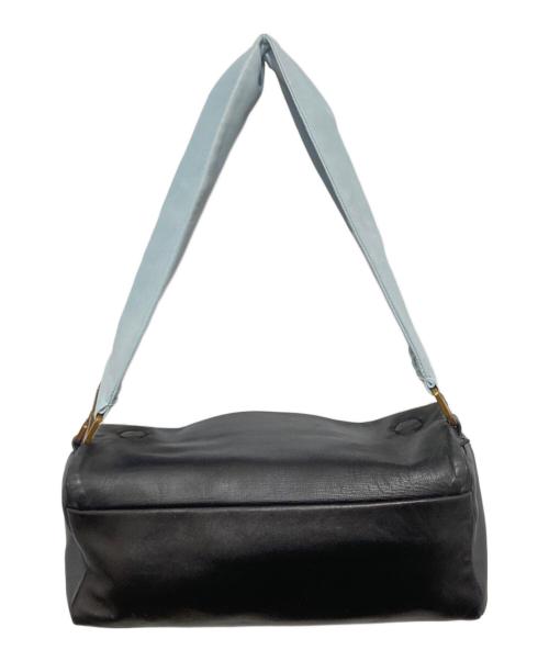 PRADA（プラダ）PRADA (プラダ) Leather Rectangle Bag(レザーバッグ) 01SS ブラック×ブルーの古着・服飾アイテム