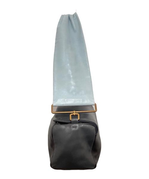 PRADA（プラダ）PRADA (プラダ) Leather Rectangle Bag(レザーバッグ) 01SS ブラック×ブルーの古着・服飾アイテム