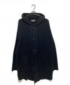 Yohji Yamamoto pour hommeヨウジヤマモト プールオム）の古着「デザインロングパーカー　ジップパーカー　HU-T77-383」｜ブラック