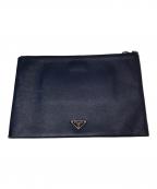 PRADAプラダ）の古着「MONKEY ROBOT CLUTCH モンキーロボットクラッチバッグ 三角プレート」｜ネイビー