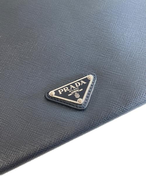 PRADA（プラダ）PRADA (プラダ) MONKEY ROBOT CLUTCH モンキーロボットクラッチバッグ 三角プレート ネイビーの古着・服飾アイテム