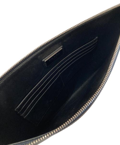 PRADA（プラダ）PRADA (プラダ) MONKEY ROBOT CLUTCH モンキーロボットクラッチバッグ 三角プレート ネイビーの古着・服飾アイテム