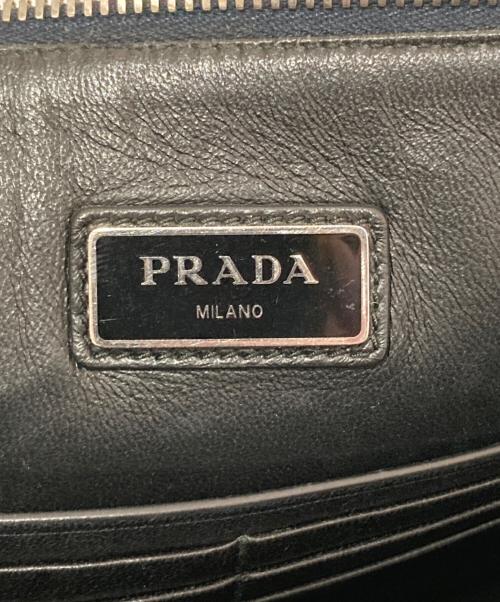 PRADA（プラダ）PRADA (プラダ) MONKEY ROBOT CLUTCH モンキーロボットクラッチバッグ 三角プレート ネイビーの古着・服飾アイテム