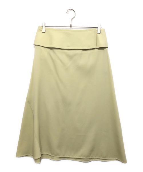 JIL SANDER（ジルサンダー）JIL SANDER (ジルサンダー) ウール ベルトデザイン フレア スカート ベージュ サイズ:38の古着・服飾アイテム