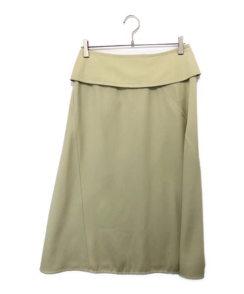 JIL SANDER（ジルサンダー）JIL SANDER (ジルサンダー) ウール ベルトデザイン フレア スカート ベージュ サイズ:38の古着・服飾アイテム