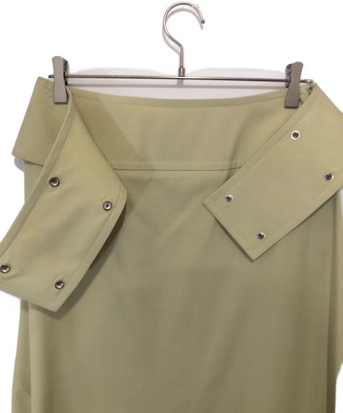 JIL SANDER（ジルサンダー）JIL SANDER (ジルサンダー) ウール ベルトデザイン フレア スカート ベージュ サイズ:38の古着・服飾アイテム