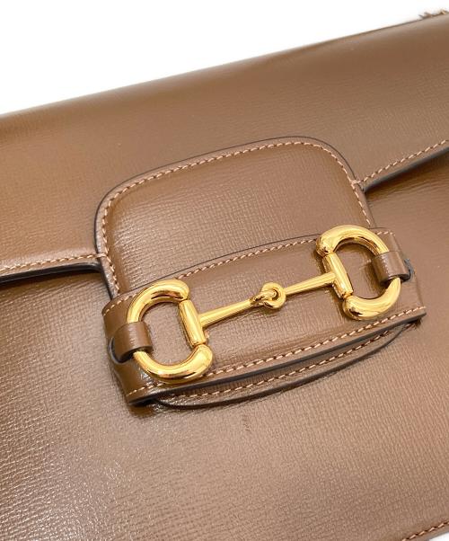 GUCCI（グッチ）GUCCI (グッチ)  ホースビット 1955 ミディアム ショルダーバッグ　602204 ブラウンの古着・服飾アイテム