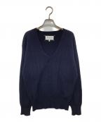 Maison Margielaメゾンマルジェラ）の古着「Vネック コットンニット　S51HA0720」｜ネイビー