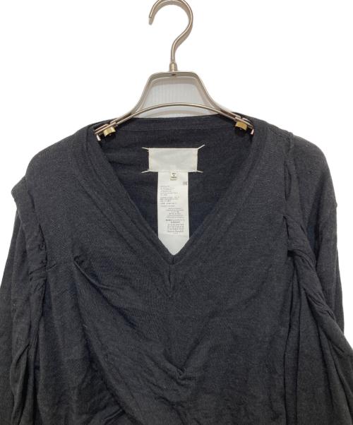 Maison Margiela（メゾンマルジェラ）Maison Margiela (メゾンマルジェラ) ドレープデザインVネックニット　S29HA0666 グレー サイズ:Sの古着・服飾アイテム
