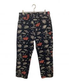 NASTOYS×TATTOO STUDIO YAMADA（ナストナイズ×タトゥースタジオヤマダ）の古着「GALAXY TATTOO FLASH TROUSERS　総柄コーデュロイパンツ」｜ブラック