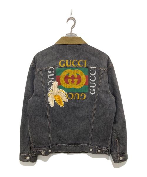 GUCCI（グッチ）GUCCI (グッチ) 18AW バックプリントワッペンデニムジャケット　525420 グレー サイズ:44の古着・服飾アイテム