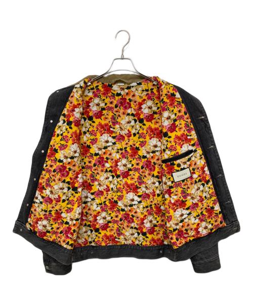 GUCCI（グッチ）GUCCI (グッチ) 18AW バックプリントワッペンデニムジャケット　525420 グレー サイズ:44の古着・服飾アイテム