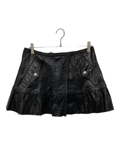 BURBERRY BLUE LABEL（バーバリーロンドンブルーレーベル）BURBERRY BLUE LABEL (バーバリーロンドンブルーレーベル) スカートドッキング ライダースジャケット　FRF38-636-09 ブラック サイズ:38の古着・服飾アイテム