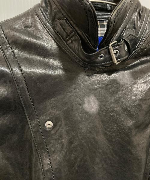 BURBERRY BLUE LABEL（バーバリーロンドンブルーレーベル）BURBERRY BLUE LABEL (バーバリーロンドンブルーレーベル) スカートドッキング ライダースジャケット　FRF38-636-09 ブラック サイズ:38の古着・服飾アイテム