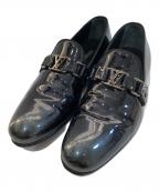 LOUIS VUITTONルイ ヴィトン）の古着「ホッケンハイム・ライン  パテントレザーローファー」｜ブラック