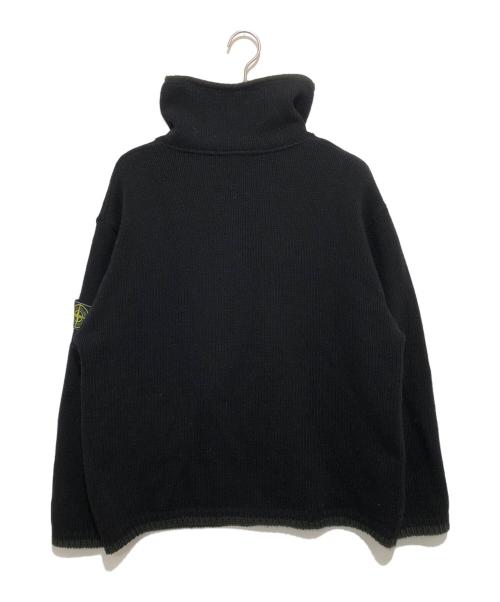STONE ISLAND（ストーンアイランド）STONE ISLAND (ストーンアイランド) 98AW アーカイブ グリーンエッジ KNITTED UTILITY SMOCK / ハーフジップニット　29155R80 ブラック サイズ:Lの古着・服飾アイテム
