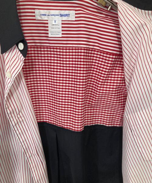 COMME des GARCONS SHIRT（コムデギャルソンシャツ）COMME des GARCONS SHIRT (コムデギャルソンシャツ) 切替ストライプシャツ　FI-B023 ホワイト サイズ:Mの古着・服飾アイテム