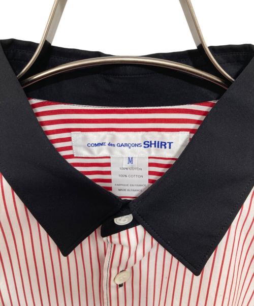 COMME des GARCONS SHIRT（コムデギャルソンシャツ）COMME des GARCONS SHIRT (コムデギャルソンシャツ) 切替ストライプシャツ　FI-B023 ホワイト サイズ:Mの古着・服飾アイテム