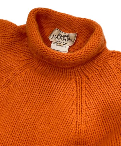 HERMES（エルメス）HERMES (エルメス) カシミヤ100％モックネックニット オレンジ サイズ:Mの古着・服飾アイテム