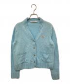 maison kitsuneメゾンキツネ）の古着「ワッペンロゴニットカーディガン　HW00513KT1006」｜スカイブルー