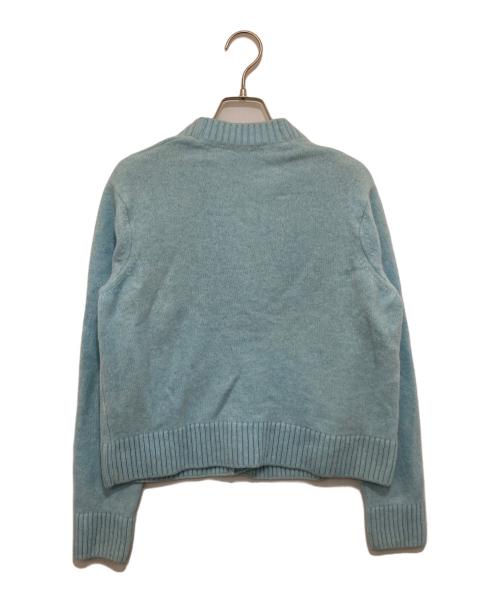 maison kitsune（メゾンキツネ）maison kitsune (メゾンキツネ) ワッペンロゴニットカーディガン　HW00513KT1006 スカイブルー サイズ:Sの古着・服飾アイテム