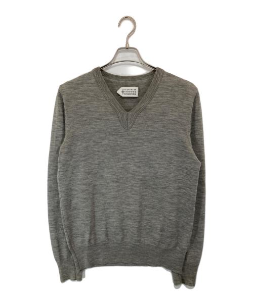 Maison Margiela（メゾンマルジェラ）Maison Margiela (メゾンマルジェラ) Vネックニット　ここのえ期 グレー サイズ:Mの古着・服飾アイテム