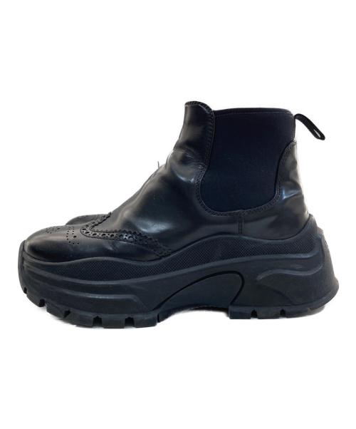 PRADA（プラダ）PRADA (プラダ) ウィングチップス チェルチ―ブーツ ブラック サイズ:36の古着・服飾アイテム