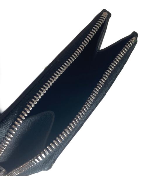 BOTTEGA VENETA（ボッテガベネタ）BOTTEGA VENETA (ボッテガベネタ) イントレチャート 2つ折り ファスナーウォレット　775546VCPQ48803 ブラックの古着・服飾アイテム