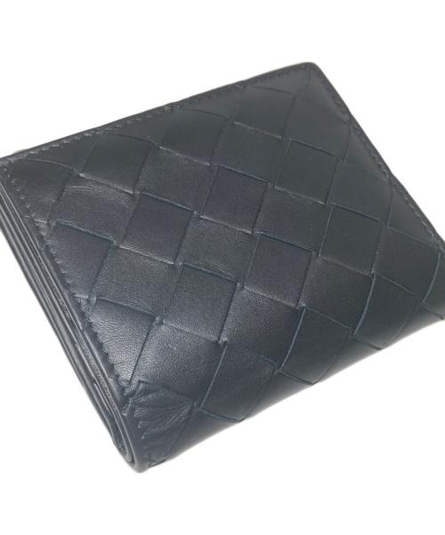 BOTTEGA VENETA（ボッテガベネタ）BOTTEGA VENETA (ボッテガベネタ) イントレチャート 2つ折り ファスナーウォレット　775546VCPQ48803 ブラックの古着・服飾アイテム