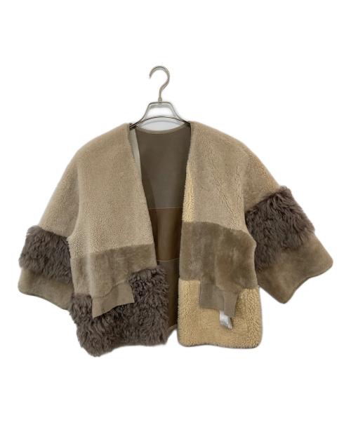 GALERIE VIE（ギャルリーヴィー）GALERIE VIE (ギャルリーヴィー) リバーシブルムートンジャケット ベージュ サイズ:42の古着・服飾アイテム