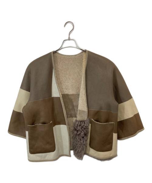 GALERIE VIE（ギャルリーヴィー）GALERIE VIE (ギャルリーヴィー) リバーシブルムートンジャケット ベージュ サイズ:42の古着・服飾アイテム