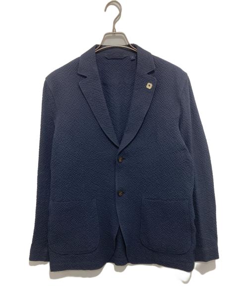 LARDINI（ラルディーニ）LARDINI (ラルディーニ) シアサッカー テーラードジャケット　JK.1166 ネイビー サイズ:Lの古着・服飾アイテム