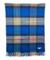 JOHNSTONS OF ELGIN (ジョンストンズオブエルガン) カシミヤ100％　大判ストール　チェックマフラー スカイブルー：23000円