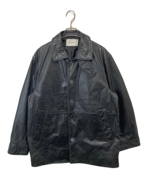MAISON SPECIAL（メゾンスペシャル）MAISON SPECIAL (メゾンスペシャル) Buffalo Crack Leather Dress-Over Car Coat（バッファローレザードレスオーバーカーコート）/ レザーハーフコート　11232161217 ブラックの古着・服飾アイテム