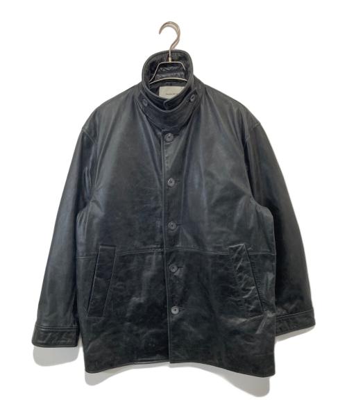 MAISON SPECIAL（メゾンスペシャル）MAISON SPECIAL (メゾンスペシャル) Buffalo Crack Leather Dress-Over Car Coat（バッファローレザードレスオーバーカーコート）/ レザーハーフコート　11232161217 ブラックの古着・服飾アイテム