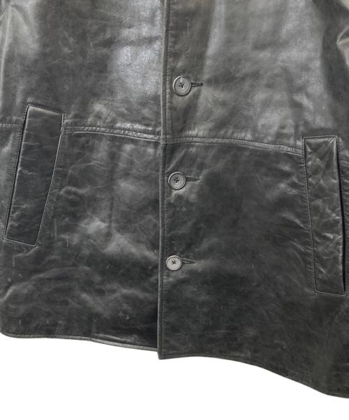 MAISON SPECIAL（メゾンスペシャル）MAISON SPECIAL (メゾンスペシャル) Buffalo Crack Leather Dress-Over Car Coat（バッファローレザードレスオーバーカーコート）/ レザーハーフコート　11232161217 ブラックの古着・服飾アイテム