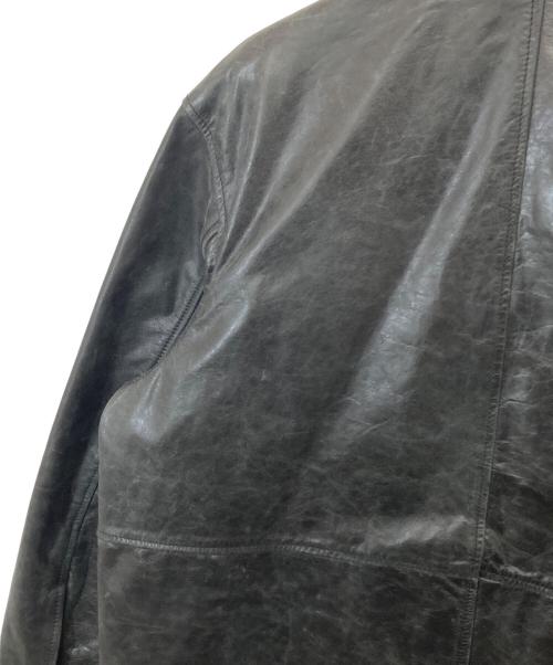 MAISON SPECIAL（メゾンスペシャル）MAISON SPECIAL (メゾンスペシャル) Buffalo Crack Leather Dress-Over Car Coat（バッファローレザードレスオーバーカーコート）/ レザーハーフコート　11232161217 ブラックの古着・服飾アイテム