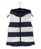 BORDERS at BALCONYボーダーズアットバルコニー）の古着「ONE MILE VEST　ワンマイルベスト　フーデッドダウンベスト　BD2321-3M-23」｜ネイビー