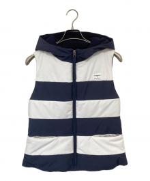 BORDERS at BALCONY（ボーダーズアットバルコニー）の古着「ONE MILE VEST　ワンマイルベスト　フーデッドダウンベスト　BD2321-3M-23」｜ネイビー